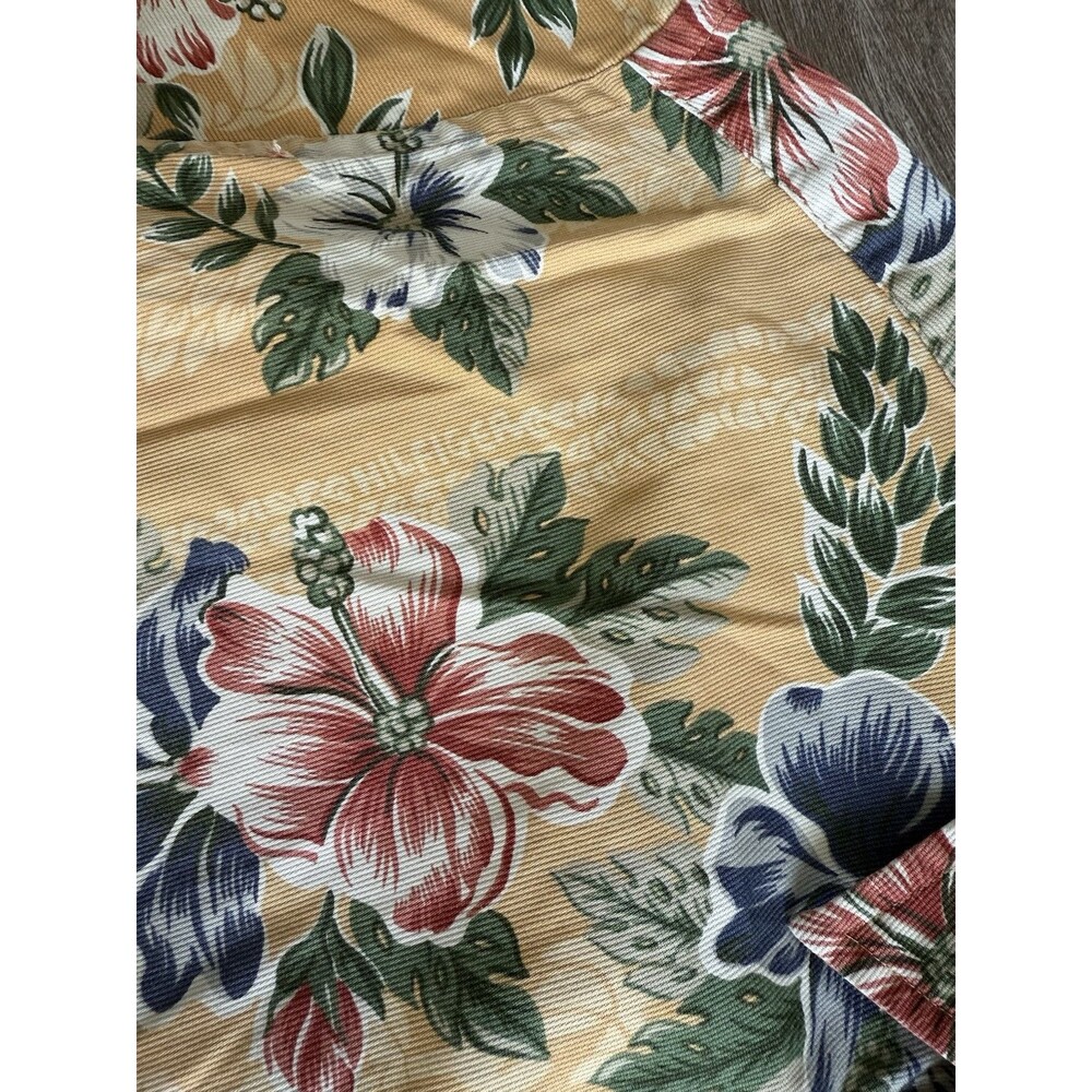 Tommy Hilfiger Hawaiian Shirt Mens Size XL Yellow Floral Short Sleeve Vintage - Picture 4 of 8